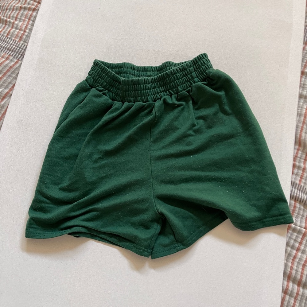 Green shein athletic shorts comfy loungewear